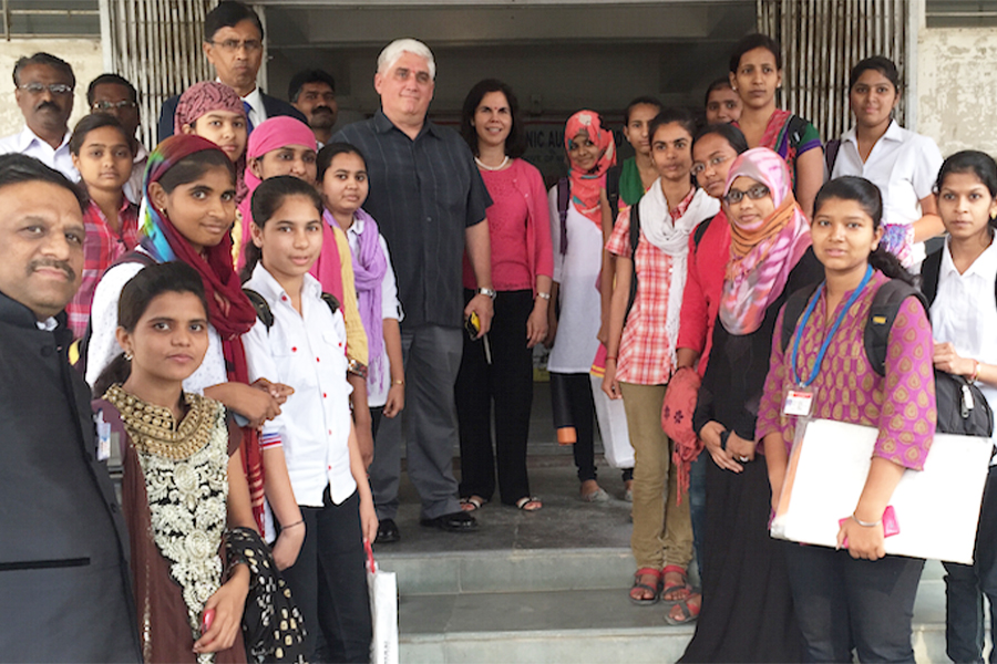 "Dr. Milligan of LSI and a group of participating members in the Community College Administrator Program"