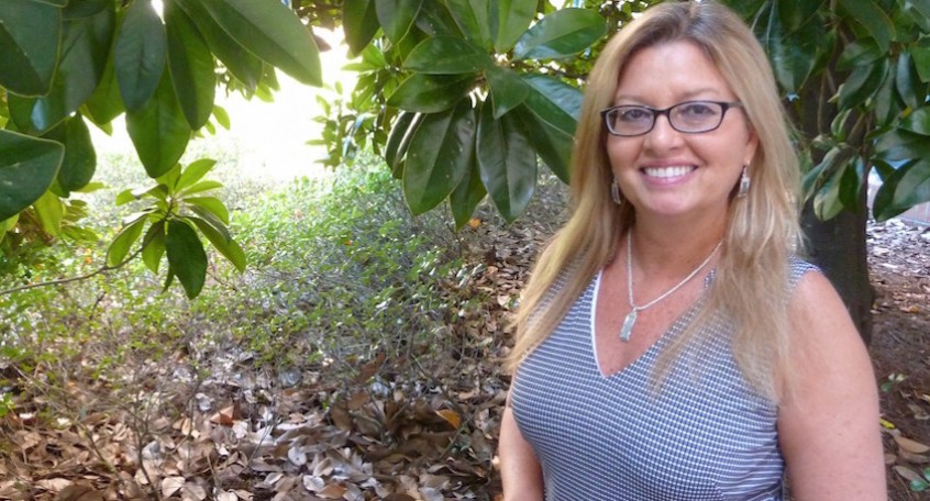 "Dr. Flavia Ramos-Mattoussi poses for a photo on the Florida State University campus"