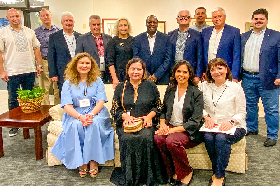 "Santa Fe College President Paul Broadie II with the Ujkrainian higher education leaders.​​​​​​​"