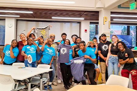 "Group photo of participants in a summer camp designed to introduce underrepresented populations to geosciences"