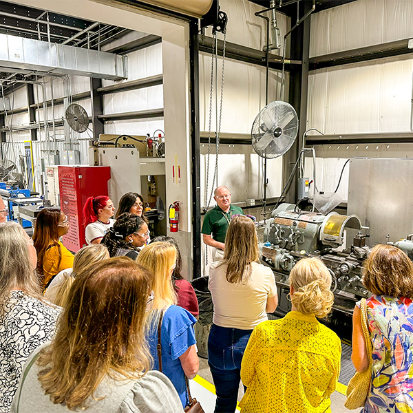 Participants in AIELEM101 visit Ft. Walton Machining in Okaloosa County.