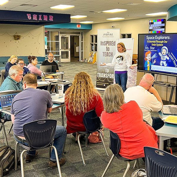Presentations during the "AI-Powered Instruction" training in Bay County.