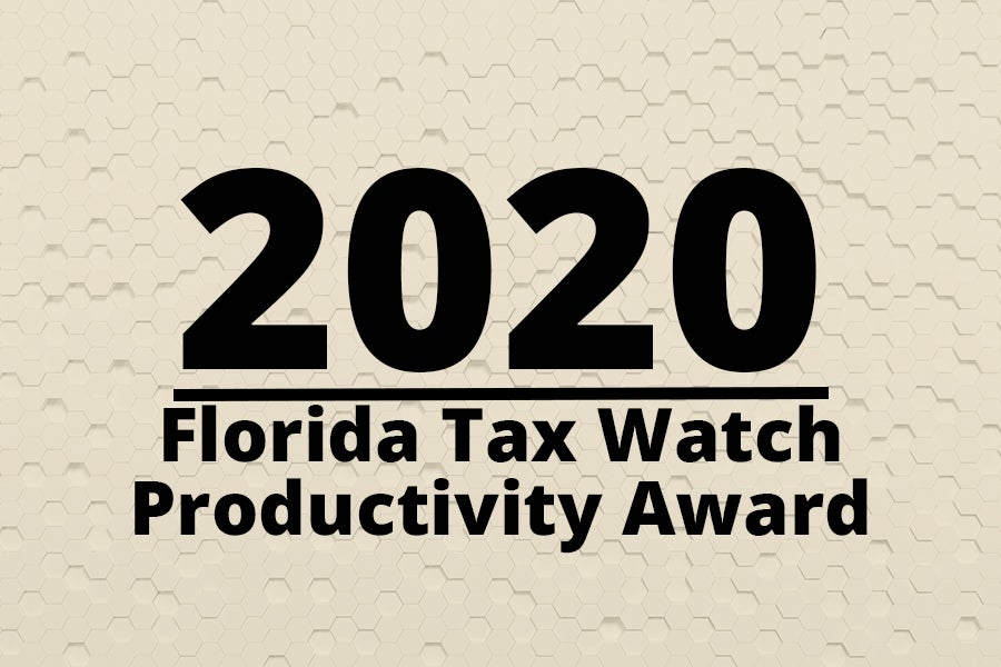 Graphic says 2020 Florida Tax Watch Award