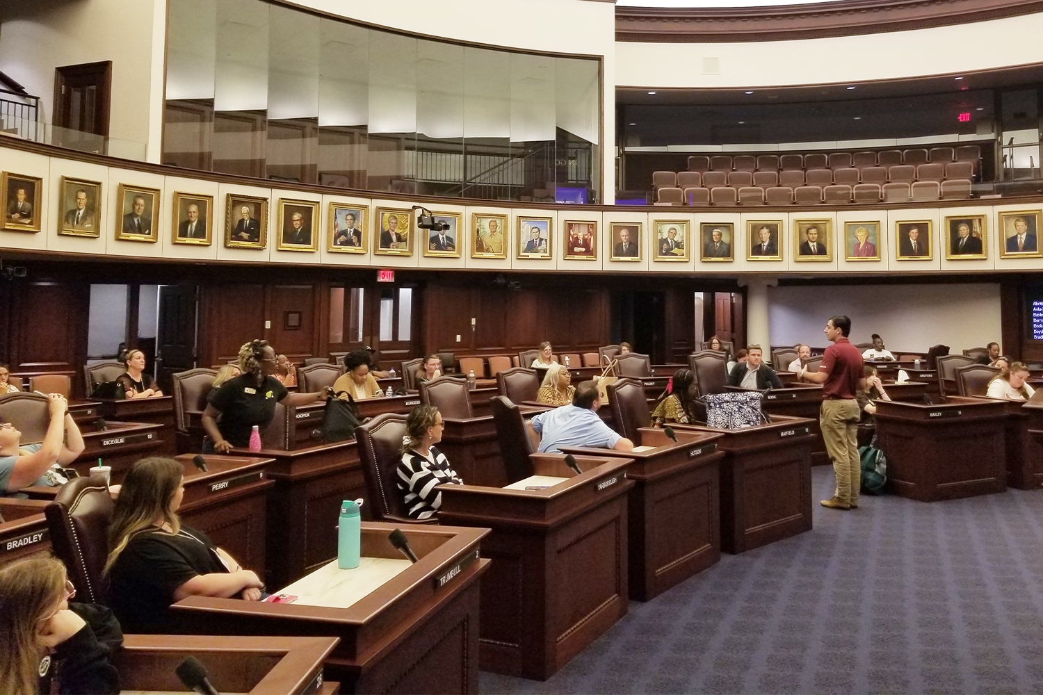 "Group of Florida teachers inside the Capitol Building."