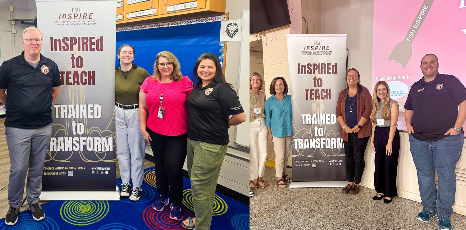 Two photos of the facilitators for the summer workshops run by FCR-STEM.