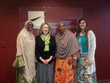 Professors Amina Adamu (left) and Aisha Umar Tsiga (second right) of BUK, with Stephanie Zuilkowski (second left), and Adrienne Barnes (right) of Florida State University, at the Learning Systems Institute on the FSU campus in Tallahassee, Florida.