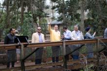 Group photo at the Santa Fe College Teaching Zoo. One man is giving a thumb's up