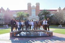 CCAP South Africa group photo outside in front of the Westcott Building on the Florida State University campus