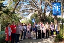 CCAP group posing outside at Santa Fe College under trees