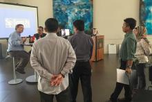 CCAP Indonesia group members listening to a speaker at Santa Fe College