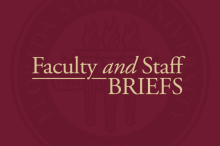 Garnet graphic that says Faculty & Staff Briefs