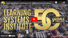 Screen shot of the opening slide of the 50 yeas of LSI video