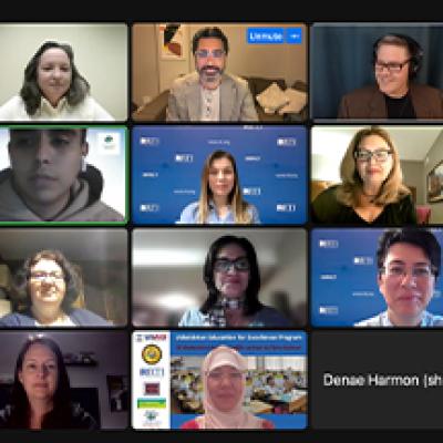 Screen shot of a Zoom group during a UEEP presentation at CIES 2022