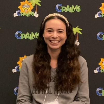 Screenshot from a video of a teacher at the CPALMS professional development talking about her experience. 