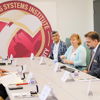  UN General Assembly President Dennis Francis in a meeting with his colleagues and LSI leadership.