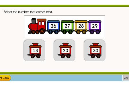 Screenshot of a assessment test question featuring a drawing of a train.