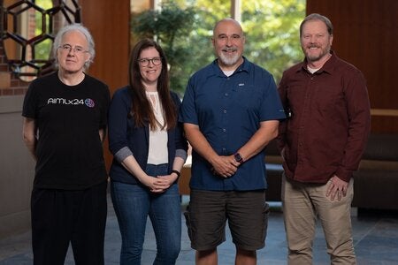 From left: Professor of Scientific Computing Gordon Erlebacher, Professors of Psychology Colleen Ganley and Chris Schatschneider, and Associate Professor of Mathematics Education Robert Schoen.