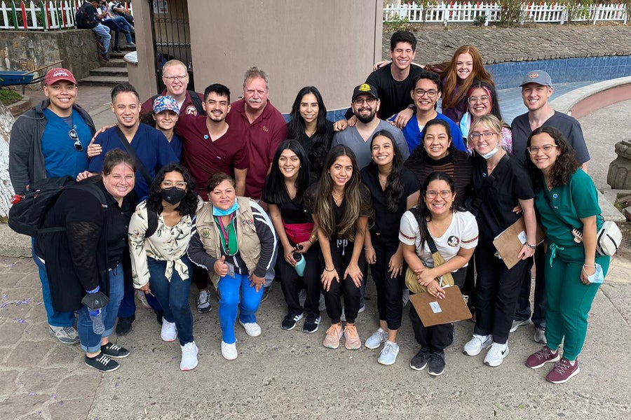 "Members of the Global Health Collaboration Project during a visit to Tegucigalpa, Honduras, in March 2023. (Courtesy of Charles Fleischer)"