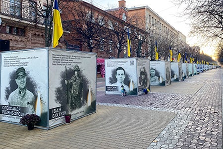 "Memorials in&nbsp;Khemelnytskyi&nbsp;for those lost during Russia's invasion of Ukraine.&nbsp;"